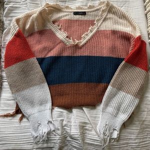 stripped cropped sweater from zaful